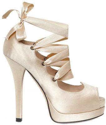 Fendi 140mm Circus Silk Cross Over Lace Pumps - Lyst