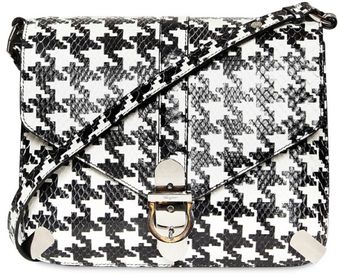 Ferragamo Houndstooth Print Python Shoulder Bag - Lyst