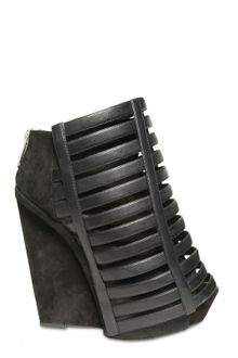 Gareth Pugh 120mm Suede and Leather Wedges - Lyst