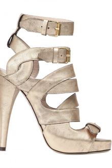 Gianna Meliani 130mm Laminated Calf Ankle Sandals - Lyst