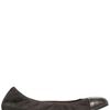 Lanvin Suede Metallic Toe Ballerina Flats in Brown (chocolate) - Lyst