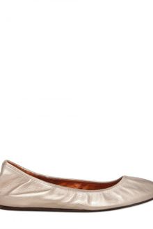 Lanvin Metallic Leather Ballerina Flats - Lyst