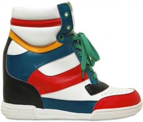 Marc By Marc Jacobs 90mm Leather High Multi Sneakers Wedges in Multicolor (multi) - Lyst