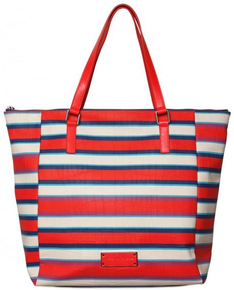 Marc By Marc Jacobs Jacobsen Stripe Printed Pvc Tote in Blue (red) - Lyst