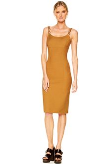 Michael Kors Leather-strap Sheath Dress - Lyst