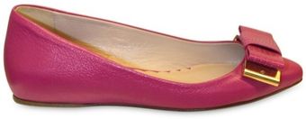 Mulberry Stitched Bow Leather Ballerina Flats - Lyst