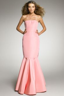 Oscar de la Renta Strapless Faille Gown - Lyst