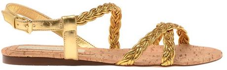 gold tassel sandals