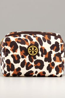 Tory Burch Brigitte Bengal Leopard Cosmetic Case - Lyst
