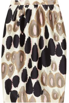 Valentino Printed Wool and Silk-blend Skirt - Lyst