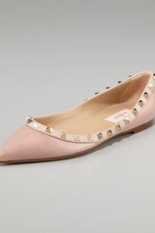 Valentino Rockstud Patent Ballerina Flat - Lyst
