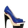 Versace 160mm Patent Open Toe Pumps in Blue - Lyst