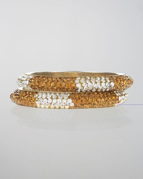 Chamak By Priya Kakkar TwoTone Pave Crystal Bangle Set in Gold (null) - Lyst