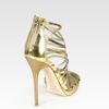 Jimmy Choo Virginia Metallic Leather Cage Sandals in Gold (multi) - Lyst