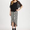 Red Haute Striped Asymmetrical Ruffle Skirt in Gray (black) - Lyst