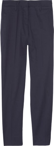Miu Miu StretchCotton Cropped Pants in Blue (indigo) - Lyst