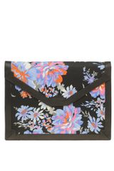 ASOS Collection Asos Fabric Envelope Clutch with Leather Trim