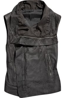 Rick Owens Blister Washed-leather Sleeveless Biker Jacket - Lyst