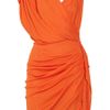Lanvin Draped Crepejersey Dress in Orange - Lyst