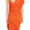 Lanvin Draped Crepejersey Dress in Orange - Lyst