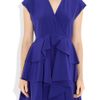Miu Miu Tiered Silk Crepe De Chine Dress in Purple (blue) - Lyst