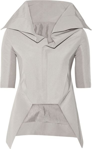 Rick Owens Cotton and Silkblend Jacket in Gray - Lyst
