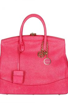 Desmo Sara Race Print Leather Top Handle - Lyst