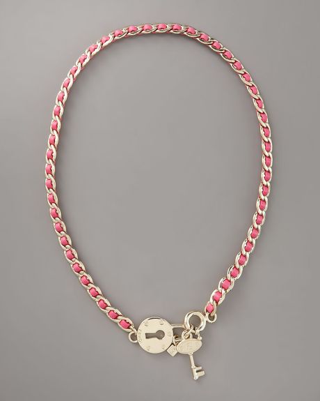 Fendi Lock & Key Necklace, Pink in Pink - Lyst