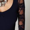 Free People Ginger Long Sleeve Lace Back Tunic in Blue (navy) - Lyst
