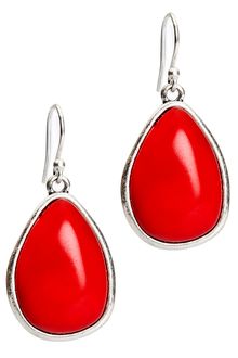 Lucky Brand Coral Set Stone Drop Earrings - Lyst