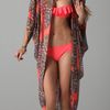 Mara Hoffman Long Chiffon Cocoon Cover Up in Pink (coral) - Lyst