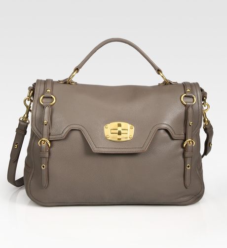Miu Miu Cervo Turnlock Flap Satchel in Brown (clay) - Lyst