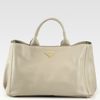 Prada Vitello Daino East/west Tote Bag in Gray (grey) - Lyst