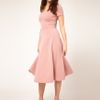 Asos Collection Midi Dress With Square Neck in Black - Lyst