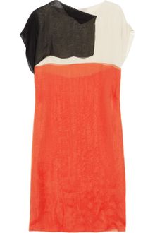 Bottega Veneta Color-block Silk-chiffon Dress - Lyst