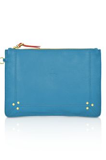 Jérôme Dreyfuss Popoche Blue Leather Envelope Clutch - Lyst