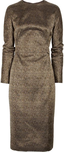 Jil Sander Woven Silk-satin Dress - Lyst