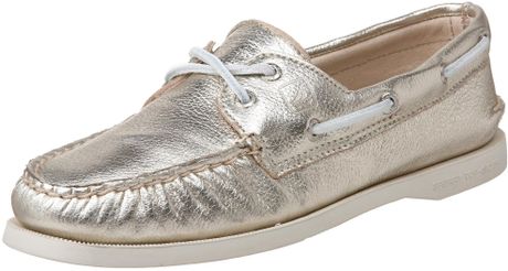 Sperry Top-sider Boat Shoes in Silver (gold metallic) - Lyst
