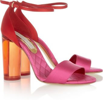  Perspex-heeled Two-tone Satin Sandals 
