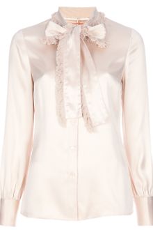 Tory Burch Silk Pussy Bow Blouse - Lyst