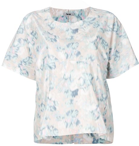 Acne Jody Printed Top in Blue (multi) - Lyst