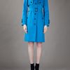 Burberry Trench Coat in Blue - Lyst