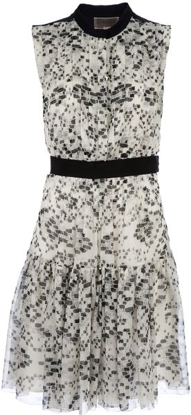 Giambattista Valli Patterned Silk Dress in Black (white) - Lyst
