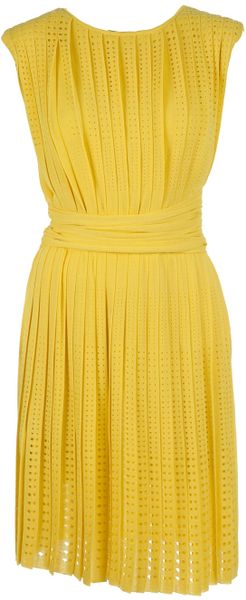 Giambattista Valli Perforated Pleated Dress - Lyst