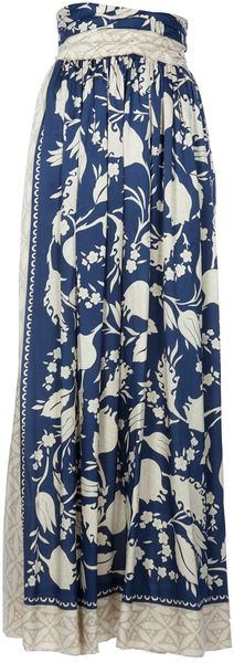 Giorgio Armani Vintage Printed Skirt in Blue - Lyst