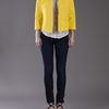 Girl. By Band Of Outsiders Double Breasted Tweed Blazer in Yellow - Lyst