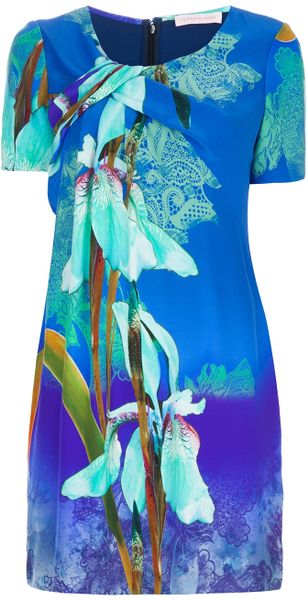 Matthew Williamson Twisted Shift Dress in Blue (cobalt) - Lyst
