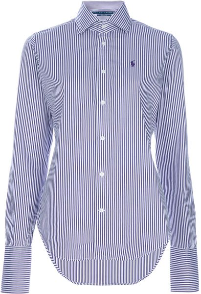 Ralph Lauren Blue Label Fitted Cotton Shirt in Purple - Lyst