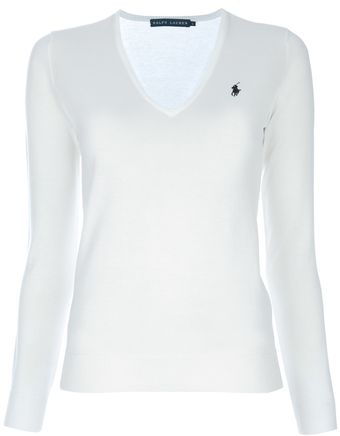 Ralph Lauren Blue Label V-neck Jumper - Lyst