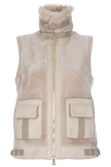 Tory Burch Shearling Gilet - Lyst